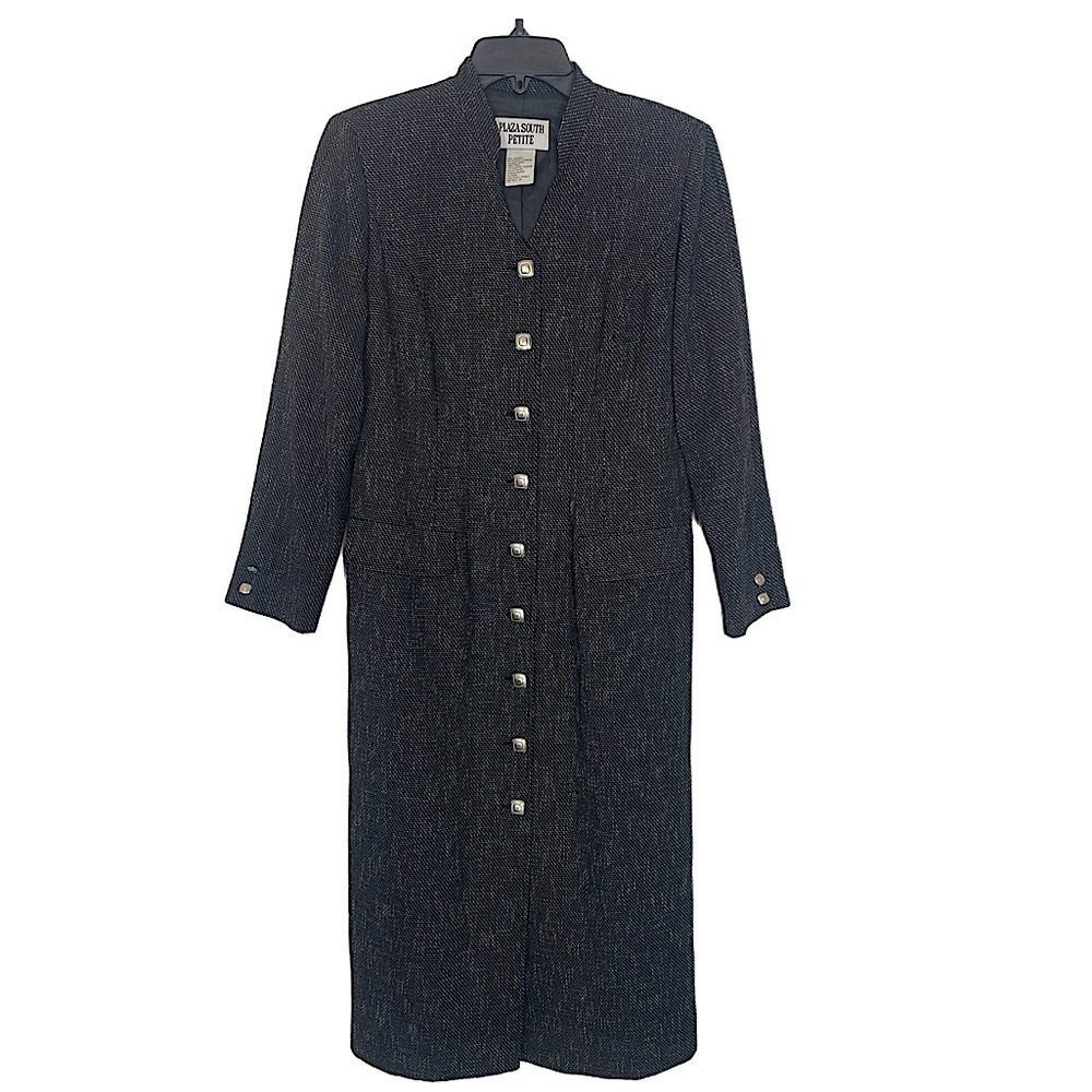 Plaza South Black Shift Dress Midi Tall 8P